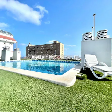 Reformed Studio, Wifi, Rooftop Pool And Ocean View In Puerto De La Cruz